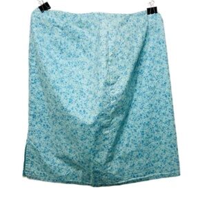Eddie Bauer Sky Blue Floral Skirt Size 14 Cottagecore